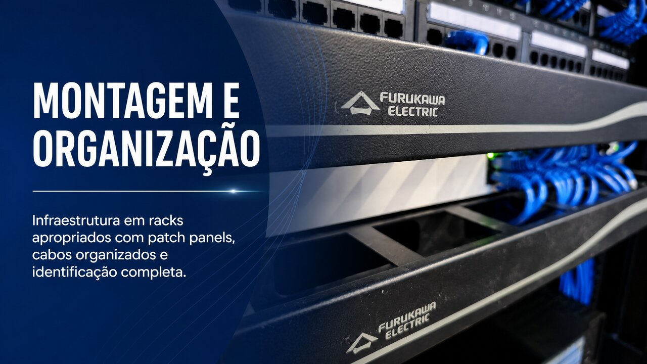 Instalação de rack e patch panel